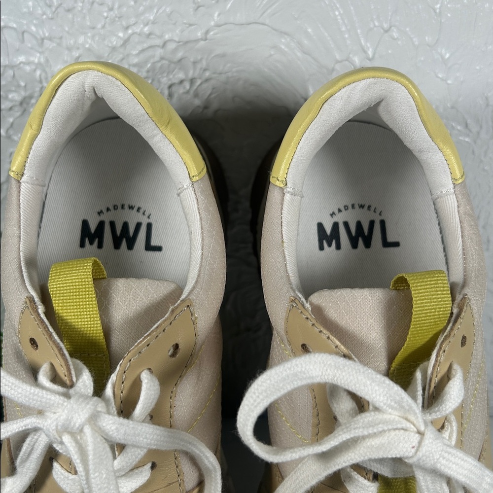 Madewell NWOT Kickoff Trainer Sneaker Yellow Tan Athletic Madewell Shoe Size 7 - Picture 5 of 14